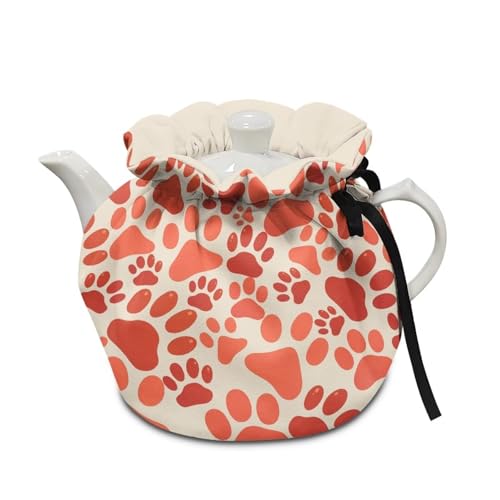 UOQFHHM Tea Cozy for Tea Pot Cat Paw Print Pattern Tea Cozy for Teapot Small Suitable for Protecting Coffee Pots Kettles Can be Kept Warm at Breakfast Tableware Kitchen Decor Accessories