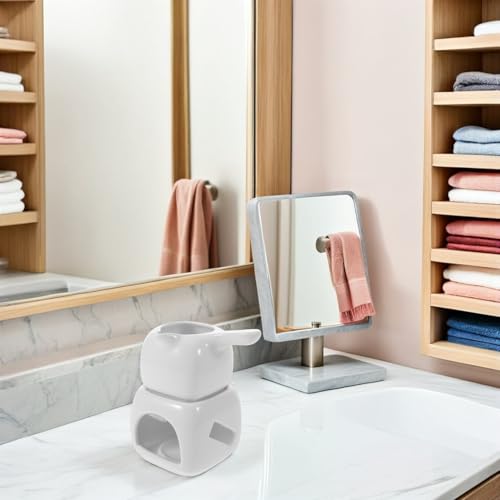 Diffuseur pour décoration de chambre et maison : brûleur d'arômes céramique blanc - 5