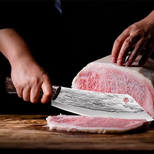 Meat Cleaver,Cleaver Knife, Hand Forged Meat Cleaver Kitchen Knife Butcher Knife Meat Cleaver Chef Boning Knife Serbia Outdoor Knife
