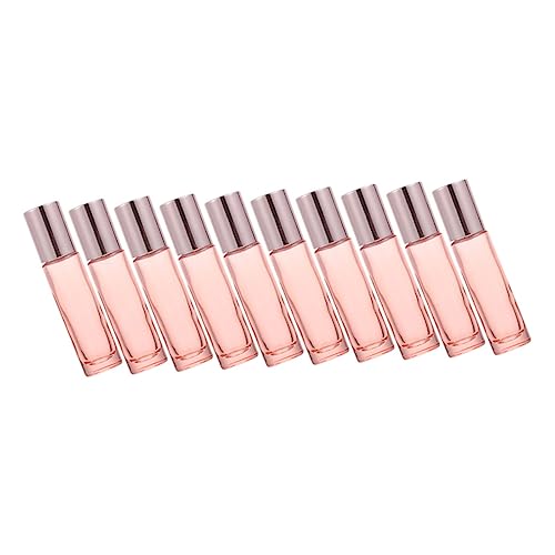 PATKAW Rollo De 10 Piezas Embotellado Roll-on Lata De Aceite Botella De Rodillos Vacía Líquido Rodillo De Aceite Esencial Dispensador Botellas De Rodillos Vacías Verter Rose Gold Vidrio
