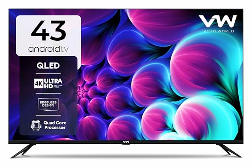 VW 109 cm (43 inches) Glow Series 4K UHD Smart QLED Android TV VW43PRO+ (Black)