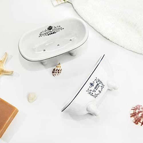 Dodococa WENYINGTEC-03 1 Piece 5.7 Inch Mini Ceramic Clawfoot Double Ended Bathtub Soap Dish Vintage Decortative Soap Dish thumb #1