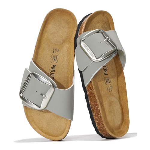 100% Genuine Leather Womens Sandals Womens Slides Comfortable Slide Sandals