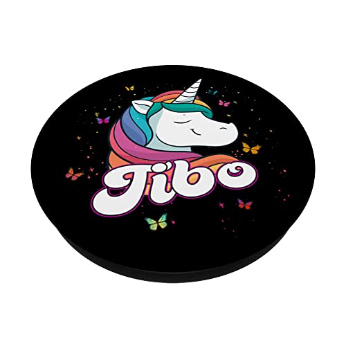 TIBO - Cute Boy Name with beautiful Unicorn PopSockets Swappable PopGrip, Black - Image 2