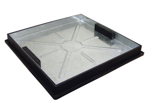 Clark Drain Recessed Manhole Cover with Frame 450 x 450 x 46mm - Square to Round (Locked and Sealed) CD450SR/46SL