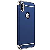 Phone Case of iPhone X/10 Luxury Electroplating Premium 3 In 1 Shockproof Slim Protection Cover (blue)