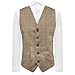 Price comparison product image King & Priory Herringbone Check Waistcoat, Light Oak Brown, Large | 42in Chest