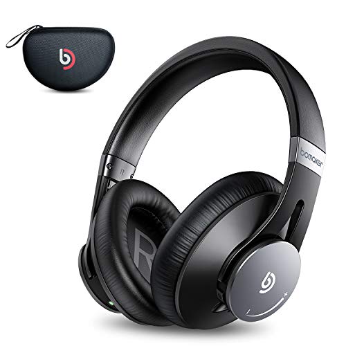 Bomaker Active Noise Cancelling Headphones, Over Ear Headphones Wireless Bluetooth 5.0, CVC 8.0