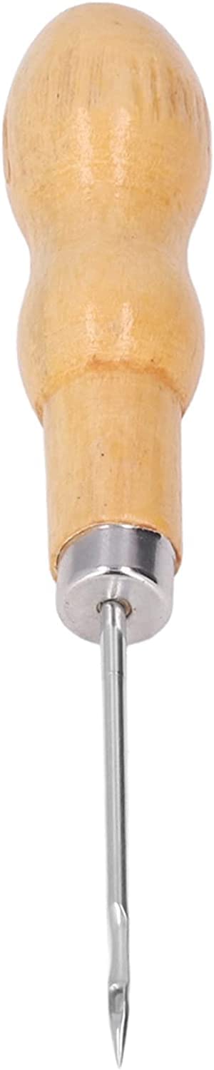 Poinçon de couture en cuir, poinçon à main, outil de poinçon en cuir, poinçon en cuir, 10pcs poinçon de couture en cuir manche en bois 125mm de longueur kit d'outils à main for réparer le bricolage