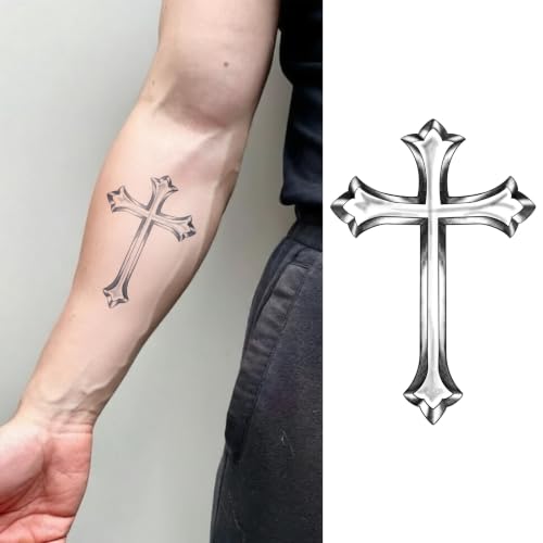 WEEKINK Cross Semi Permanent Temporary Tattoo for Men
