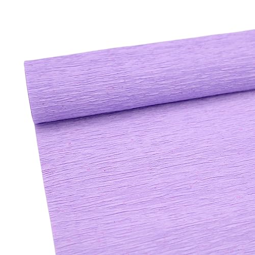 Rollo de papel crepé de alta calidad de 70 g para hacer flores, hojas de papel crepé blanco, verde, rosa, 10 pulgadas de ancho, 8 pies de longitud (lila)