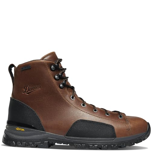 Danner Men’s Stronghold 6" Waterproof Work Boot Full-Grain Leather, Vibram SPE Midsole, Slip-Resistant Outsole, EH Rated, Dark Brown - 9.5 D2