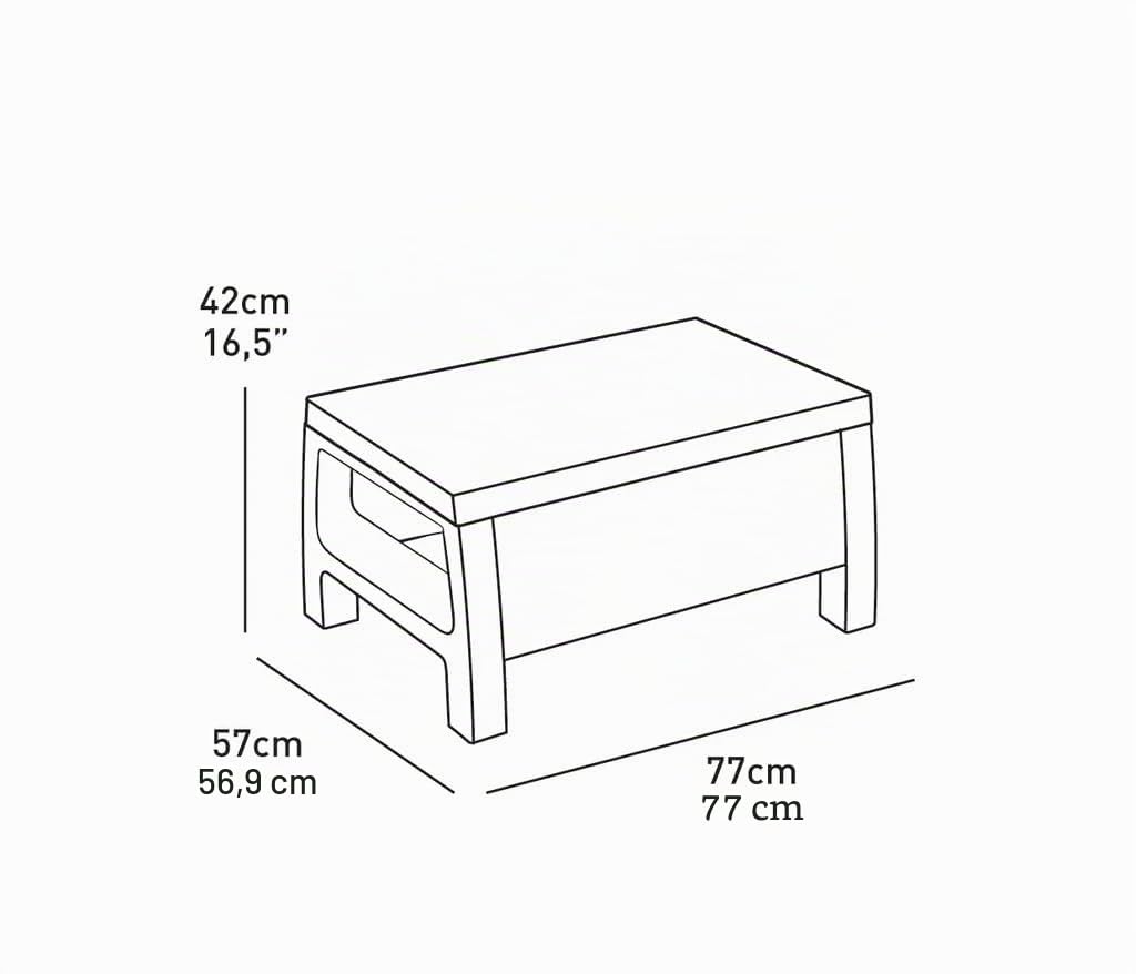 KETER Salon de Jardin Corfu 4 Places et Table Basse - Anthracite