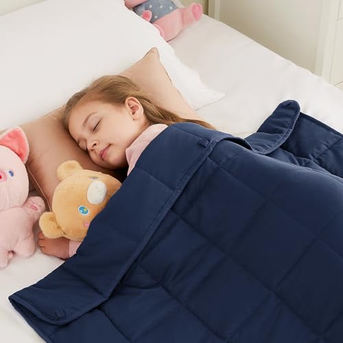HOSUKKO 5 lb Navy Weighted Blanket (36x48) for Kids