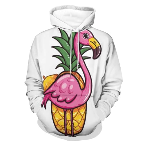 Sweatshirt manches longues flamant rose et ananas avec capuche imprimée taille S