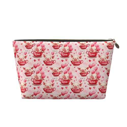 GVYGVY Organizador pequeño de neceser de viaje para maquillaje, bonito diseño de cerdito rosa, bolsa de aseo de viaje para mujeres y hombres, bolsas organizadoras para bolso con cremallera