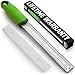 Zester, Zulay Stainless Steel Grater, Cheese, Lemon, Ginger, Potato & Citrus Grater with Plastic Cover, Long Ergonomic Handle, Green