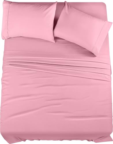 Utopia Bedding Full Bed Sheets Set - 4 Piece Bedding - Brushed Microfiber - Shrinkage and Fade Resistant - Easy Care (Full, Pink)