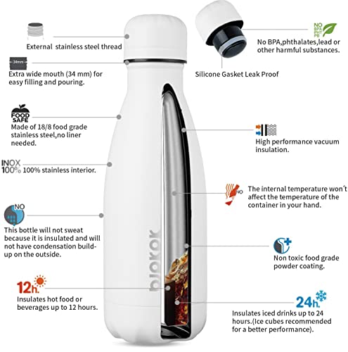 Image of BJPKPK 12 oz Small Insulated Water Bottle, Stainless Steel Leak Proof Flask