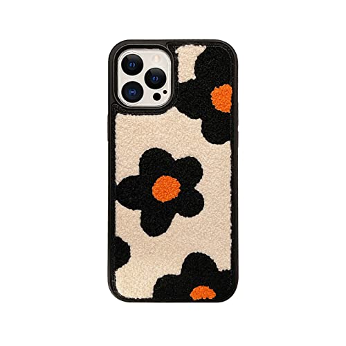 Coque iPhone 16 Pro fleur orange motif rétro idée cadeau originale pour femme et ado