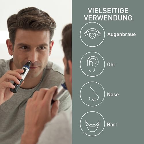 Panasonic ER-GN30-K503 Nass/Trocken Nasen- und Ohrhaartrimmer für Männer, hypoallergene...