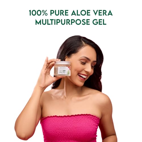Jovees Herbal 100% Pure Aloe Vera Gel for Face, Hair (200gm) | Hydrating & Soothing Gel for Acne Scars, Blemishes, Anti-Aging & Skin Redness | Multipurpose Aloe Vera Gel for Moisturization, Dandruff Control & Day-to-Night Skin Protection