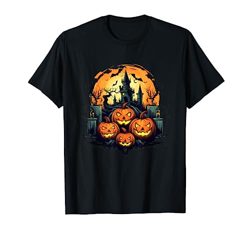 Temporada espeluznante de calabazas de casa encantada de Halloween Camiseta