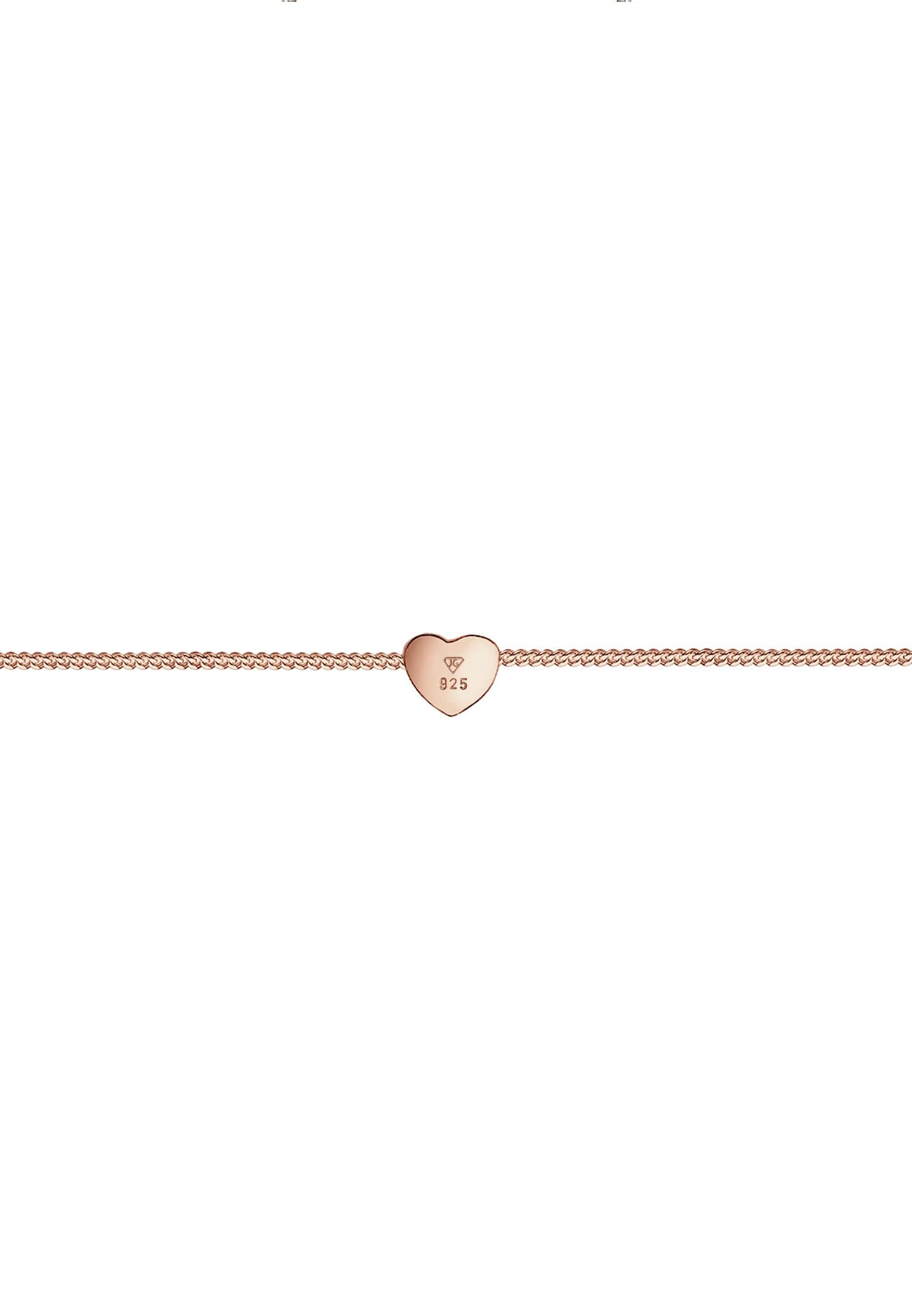 Elli Damen Halskette Choker mit Herz Anhänger Liebe in 925 Sterling Silber