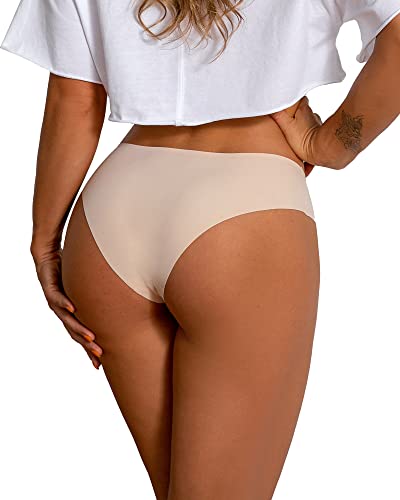 Image of DEANGELMON Seamless Underwear for Women No Show Bikini Panties Comfortable Stretch Invisible Ladies Hipster Briefs