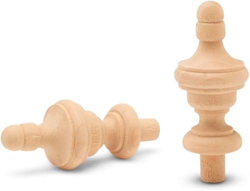 Pequeños remates de madera, remates de madera de 2-3/4 pulgadas para manualidades, decoración de bricolaje y manualidades de remates de madera,