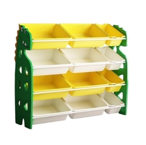 BOGAZY Estanteria Juguetes Organizador De Almacenamiento Juguetes 4 Niveles, Caja Plástico, Estante Suelo, Gabinete para Sala Juegos, Dormitorio, Armario Y Estar Dormitorio Mueble(102 * 30 * 86cm)