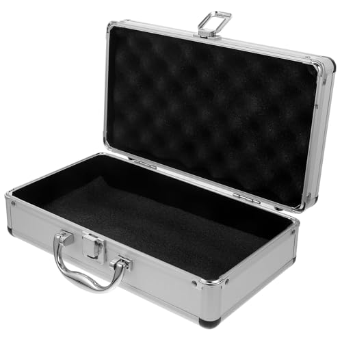 BIUDECO Caja Herramienta Metálica de Aleación de Aluminio con Cerradura Diseño de Esquinas Redondeadas Gran Capacidad y Asa Ergonómica Maletín Portátil para Medicinas Accesorios y
