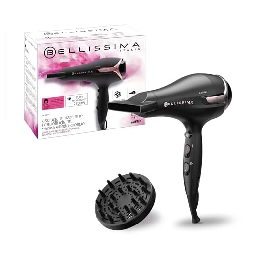 Bellissima Imetec Asciugacapelli K9 2300 Asciuga e Mantiene Idratati i Capelli senza Effetto Crespo, 2300 W, Tecnologia a Ioni, 8 Combinazioni Flusso d'Aria Temperatura, Diffusore capellli ricci