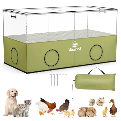 Pawaboo Piccolo Recinto Per Animali Domestici, Gabbia Pieghevole Per Cuccioli, Gattini E Porcellini D'India, Recinzione Per Animali Domestici Con Pareti E Fondo In Rete Traspirante, Avocado Verde