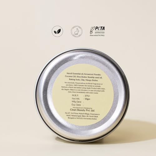Image of The Bare Bar Neroli Deodorant - 100 gm | Citrus Fragrance| Odor & Sweat Control | Gentle, Natural formula and Chemical free|Good for all skin types | Travel Mini Size Solid Deodorant for Men & Women
