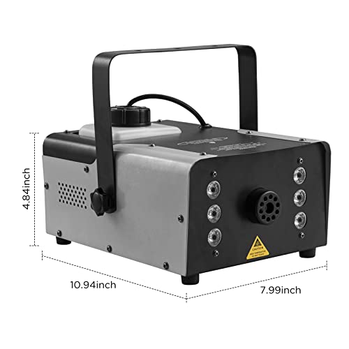 Sunolga 900W Halloween Fog Machine 6 Stage Rgb Led Lights With 7 Colors & Strobe Effect 3000Cfm Portable Smoke Machine With Wireless Remote Control For Halloween Weddings Parties Or Home Decoration #TOP3