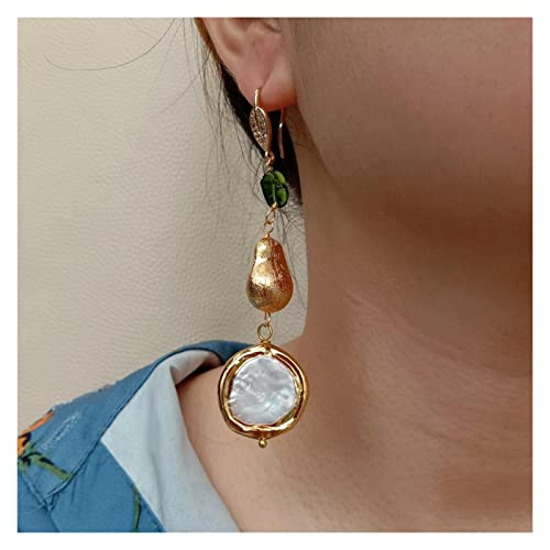 Pendientes de alta gama hechos a mano con perlas blancas EKSED 4