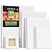 Produktbild Arteza Leinwand auf Keilrahmen, 10.1x10.1cm, 12.7x17.7cm, 20.3x25.4, 22.8x30.4, 27.9x35.5 Packung mit 10, 2 per Größe, weiße grundierte 100% Baumwolle, für Acryl- & Ölfarben & nasse Kunstmedien