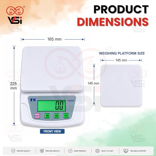 Image of VINAYAK SCALES Digital Weighing Scale 5kg x 0.1g (100mg) | High Precision Multi-Purpose Scale for Kitchen, Baking, Coffee, Food, Silver Jewellery & Crafts | Tare Function