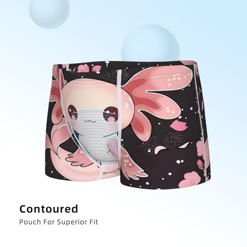 Boys' Cotton Boxer Brief Soft Underwear-Cute Axolotl Sakura Blossoms4