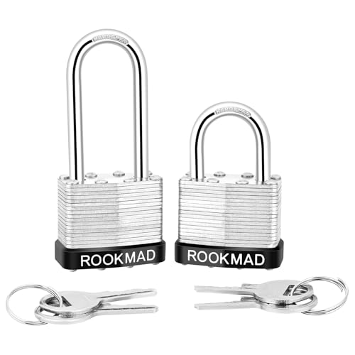 Image of Keyed Padlocks, Laminated Steel Padlock, Keyed Alike Locks with Same Keys, Long Shackle, PE Plastic Hoop, This Pad Lock with Eco-Friendly Materials, 30 Pack