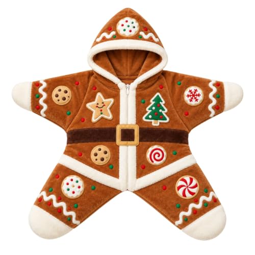 Starfish Baby Outfit Christmas Newborn Hooded Fleece Star Jumpsuit 3 Months - image 6