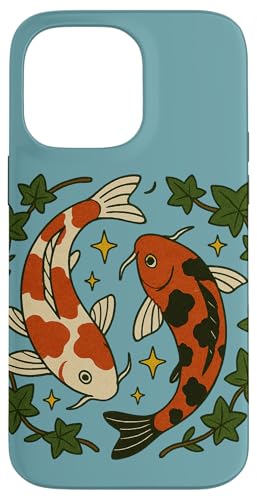 Ilustración de estanque koi amantes de Koi Obra de arte Peces koi Carcasa para iPhone 14 Pro Max