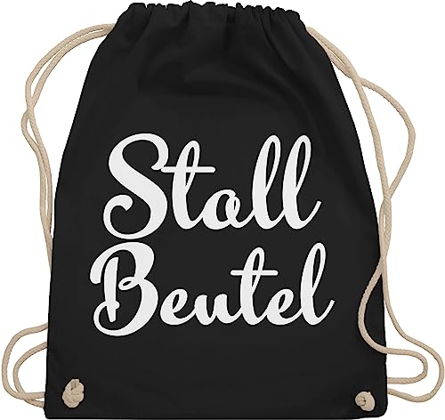 Turnbeutel Rucksack - Pferde - Taschen - Stallbeutel Bubble Schrift - Unisize - Schwarz - stalltasche pferd pferdeliebhaber rucksäcke pferdebeutel reiten sporttasche pferderucksäcke pferdespruch