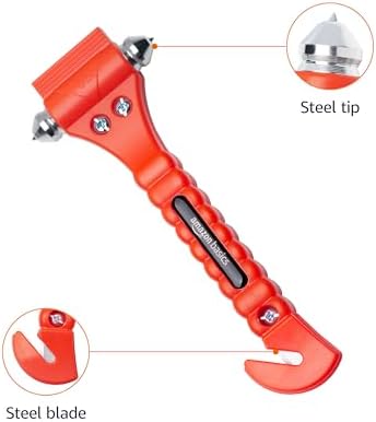 Amazon Basics Emergency Escape Tool, Window Breaker and Seatbelt Cutter, Car Safety Hammer with Protective Bracket, Bright Orange, 2 Pack, SW-835 - View 5