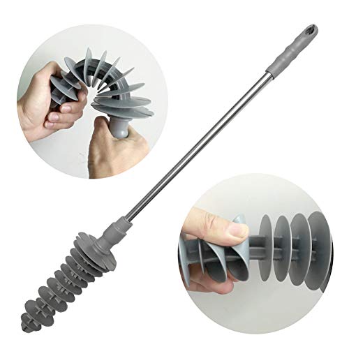 Image of Pilarmuture Toilet Plunger,Hanging Toilet Dredge with Long Stainless Steel Handle,Non Slip Toilet Clog Unclogger,Bathroom Toilet Dredge Tool,Piston Type Toilet Clog Unclogger