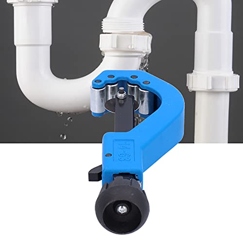 Image of PVC Tube Cutter Quick Scissor Tool, Pipe Cutting Tool with Double Rollers, Adjustable Gear Position for PVC Plastic PE Water Copper Aluminum Alloy Stainless Steel Pipes, Compact an (The cutting knife