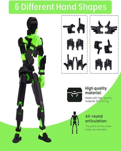 Image of Dummy 13, T13 Action Figure, Action Figure Action Figure Toys, Black and Green Desktop Decoration, T13 Toys, for Collectors, Home and Room Decor, Dummy 13 Action Figure Set