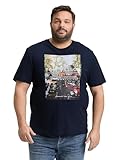 TOM TAILOR Herren 1049398 Plussize Plus Size-T-Shirt mit Fotoprint, 10668-Sky Captain Blue, 5XL