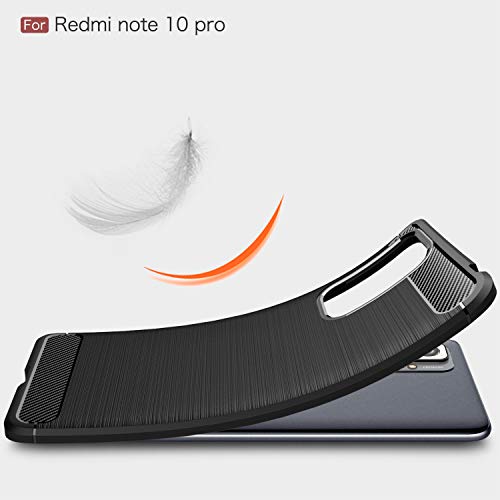 Funda Redmi Note 10 Pro Max anticaídas con textura de carbono azul 7